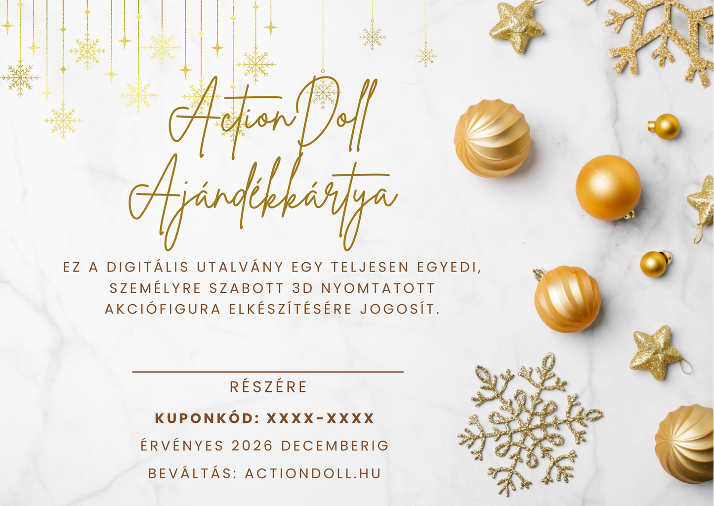 ActionDoll Ajándékkártya - arany