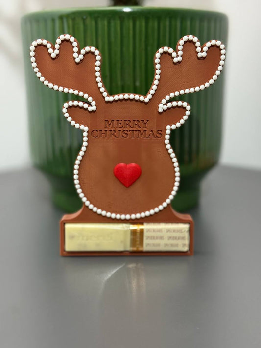 Csokitartó rénszarvas – Merci csokihoz (sötétbarna)